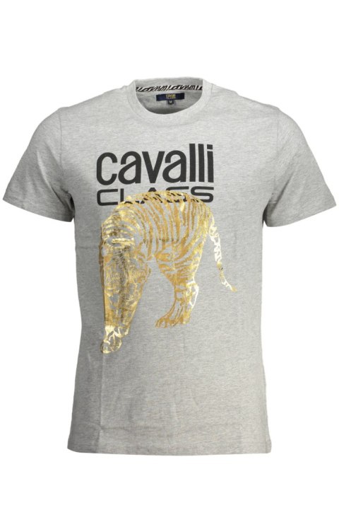 KOSZULKA Z KRÓTKIM RĘKAWEM CAVALLI CLASS MĘSKA SZARA (Grigio) KOSZULKA Z KRÓTKIM RĘKAWEM CAVALLI CLASS MĘSKA SZARA (Grigio)