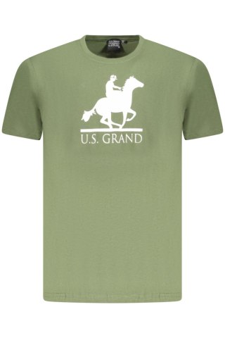 KOSZULKA Z KRÓTKIM RĘKAWEM US GRAND POLO MĘSKA ZIELONA (Verde)