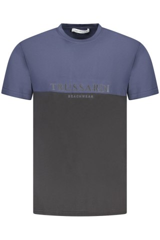 TRUSSARDI MĘSKA KOSZULKA Z KRÓTKIM RĘKAWEM NIEBIESKA (Blu)