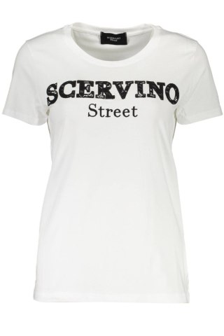 SCERVINO STREET KOSZULKA Z KRÓTKIM RĘKAWEM DAMSKA BIAŁA (Bianco)