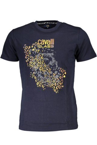 KOSZULKA Z KRÓTKIM RĘKAWEM CAVALLI CLASS MĘSKA NIEBIESKA (Blu)