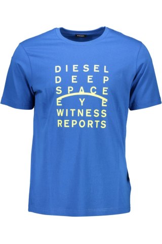 DIESEL MĘSKA KOSZULKA Z KRÓTKIM RĘKAWEM NIEBIESKA (Blu)