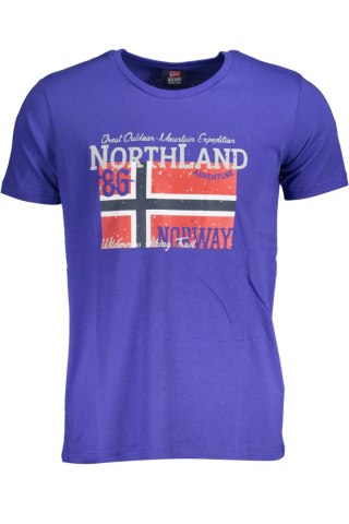 NORWEGIA 1963 MĘSKA KOSZULKA Z KRÓTKIM RĘKAWEM NIEBIESKA (Blu)