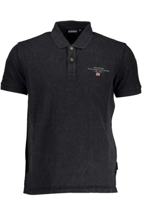 MĘSKA KOSZULKA POLO NAPAPIJRI Z KRÓTKIM RĘKAWEM CZARNA (Nero) MĘSKA KOSZULKA POLO NAPAPIJRI Z KRÓTKIM RĘKAWEM CZARNA (Nero)