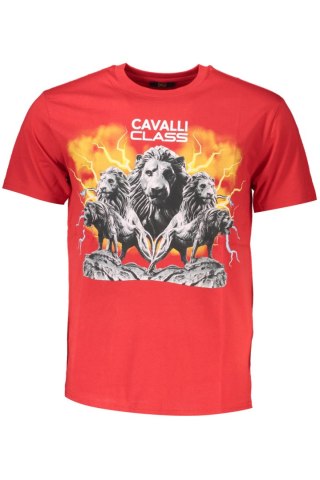KOSZULKA CAVALLI CLASS Z KRÓTKIM RĘKAWEM MĘSKA CZERWONA (Rosso)