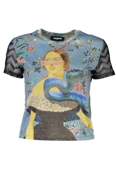 KOSZULKA Z KRÓTKIM RĘKAWEM DESIGUAL DAMSKA NIEBIESKA (Azzurro) KOSZULKA Z KRÓTKIM RĘKAWEM DESIGUAL DAMSKA NIEBIESKA (Azzurro)