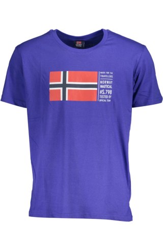 NORWEGIA 1963 MĘSKA KOSZULKA Z KRÓTKIM RĘKAWEM NIEBIESKA (Blu)
