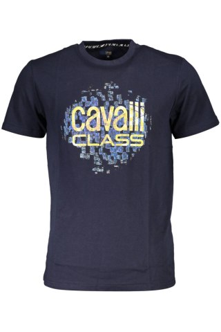 KOSZULKA Z KRÓTKIM RĘKAWEM CAVALLI CLASS MĘSKA NIEBIESKA (Blu)