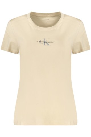 CALVIN KLEIN DAMSKA KOSZULKA Z KRÓTKIM RĘKAWEM BEŻOWA (Beige)