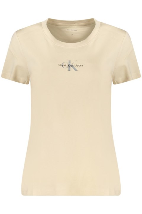 CALVIN KLEIN DAMSKA KOSZULKA Z KRÓTKIM RĘKAWEM BEŻOWA (Beige) CALVIN KLEIN DAMSKA KOSZULKA Z KRÓTKIM RĘKAWEM BEŻOWA (Beige)