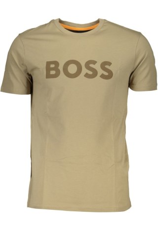 KOSZULKA MĘSKA Z KRÓTKIM RĘKAWEM BOSS BRĄZOWA (Marrone)