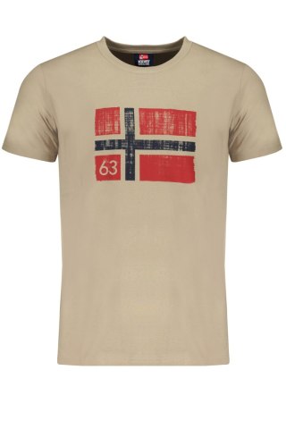 NORWEGIA 1963 BEŻOWA MĘSKA KOSZULKA Z KRÓTKIM RĘKAWEM (Beige)