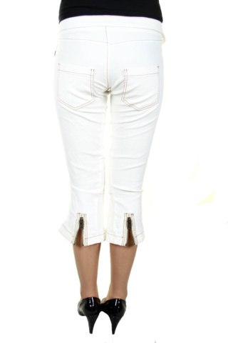 KING&#39;S JEANS SPODNIE RYBACKIE DAMSKIE BIAŁE (Bianco)