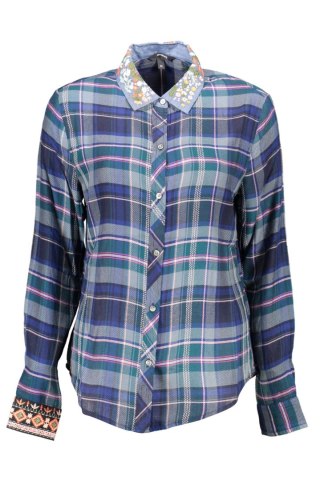 DESIGUAL KOSZULA Z DŁUGIM RĘKAWEM NIEBIESKA DAMSKA (Blu)