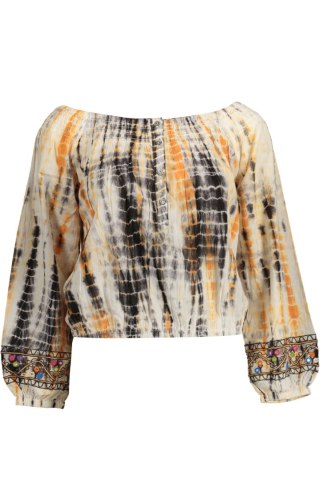 DESIGUAL T-SHIRT Z DŁUGIM RĘKAWEM DAMSKI BEŻOWY (Beige)