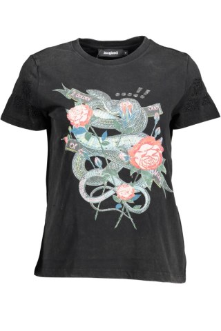 DESIGUAL T-SHIRT Z KRÓTKIM RĘKAWEM DAMSKI CZARNY (Nero)