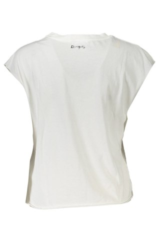 DESIGUAL BIAŁY DAMSKI T-SHIRT BEZ RĘKAWÓW (Bianco)