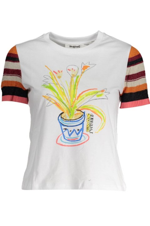 DESIGUAL DAMSKI T-SHIRT Z KRÓTKIM RĘKAWEM, BIAŁY (Bianco) DESIGUAL DAMSKI T-SHIRT Z KRÓTKIM RĘKAWEM, BIAŁY (Bianco)