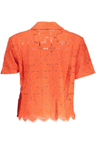 DESIGUAL POMARAŃCZOWA DAMSKA KOSZULA Z KRÓTKIM RĘKAWEM (Arancione)