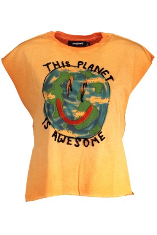 DESIGUAL POMARAŃCZOWY T-SHIRT DAMSKI Z KRÓTKIM RĘKAWEM (Arancione)