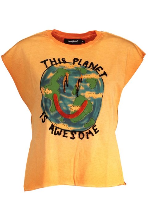 DESIGUAL POMARAŃCZOWY T-SHIRT DAMSKI Z KRÓTKIM RĘKAWEM (Arancione) DESIGUAL POMARAŃCZOWY T-SHIRT DAMSKI Z KRÓTKIM RĘKAWEM (Arancione)