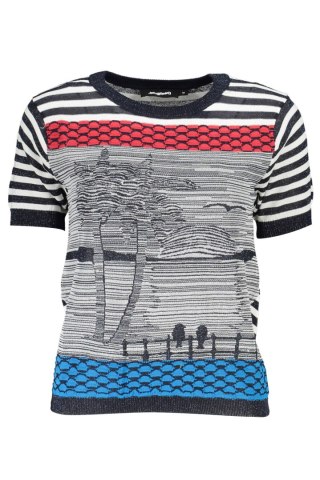 NIEBIESKI SWETER DESIGUAL DAMSKI (Blu)