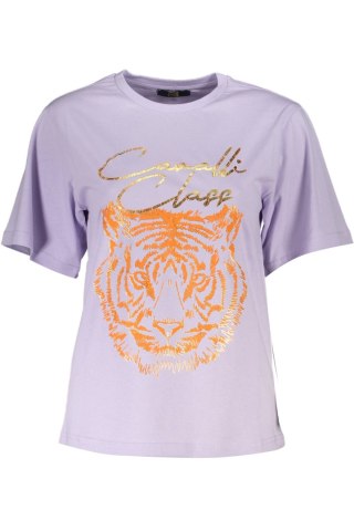 CAVALLI CLASS FIOLETOWY T-SHIRT DAMSKI Z KRÓTKIM RĘKAWEM (Viola)