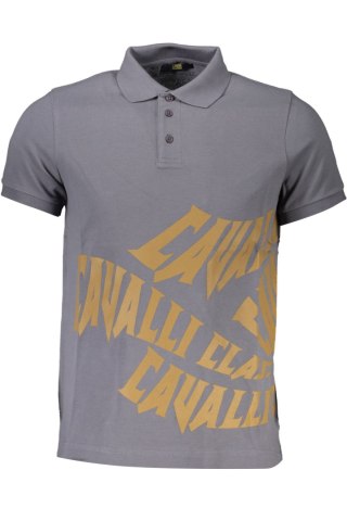 CAVALLI CLASS POLO Z KRÓTKIM RĘKAWEM, MĘSKIE, SZARE (Grigio)