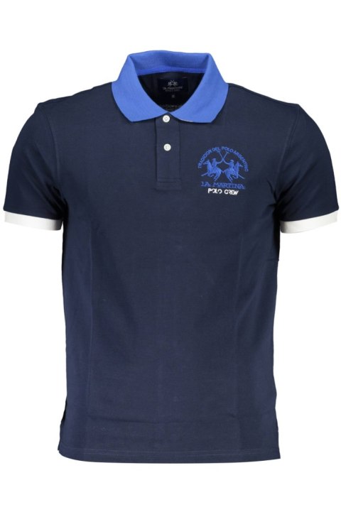 KOSZULKA POLO LA MARTINA Z KRÓTKIM RĘKAWEM NIEBIESKA (Blu) KOSZULKA POLO LA MARTINA Z KRÓTKIM RĘKAWEM NIEBIESKA (Blu)
