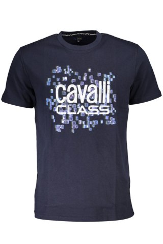 CAVALLI CLASS T-SHIRT Z KRÓTKIM RĘKAWEM MĘSKI NIEBIESKI (Blu)