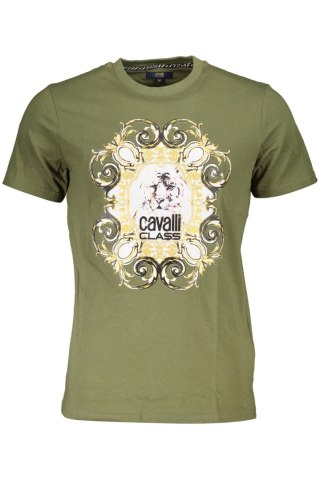 CAVALLI CLASS T-SHIRT Z KRÓTKIM RĘKAWEM MĘSKI ZIELONY (Verde)