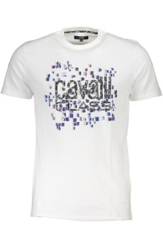 T-SHIRT MĘSKI Z KRÓTKIM RĘKAWEM KLASY CAVALLI BIAŁY (Bianco)