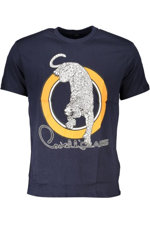 NIEBIESKI T-SHIRT MĘSKI Z KRÓTKIM RĘKAWEM KLASY CAVALLI (Blu) NIEBIESKI T-SHIRT MĘSKI Z KRÓTKIM RĘKAWEM KLASY CAVALLI (Blu)