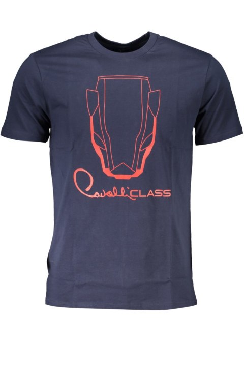 NIEBIESKI T-SHIRT MĘSKI Z KRÓTKIM RĘKAWEM KLASY CAVALLI (Blu) NIEBIESKI T-SHIRT MĘSKI Z KRÓTKIM RĘKAWEM KLASY CAVALLI (Blu)