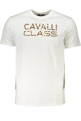 T-SHIRT MĘSKI Z KRÓTKIM RĘKAWEM KLASY CAVALLI BIAŁY (Bianco)