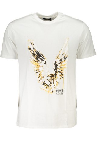 T-SHIRT MĘSKI Z KRÓTKIM RĘKAWEM KLASY CAVALLI BIAŁY (Bianco)