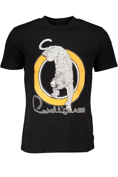 T-SHIRT MĘSKI Z KRÓTKIM RĘKAWEM KLASY CAVALLI CZARNA (Nero) T-SHIRT MĘSKI Z KRÓTKIM RĘKAWEM KLASY CAVALLI CZARNA (Nero)