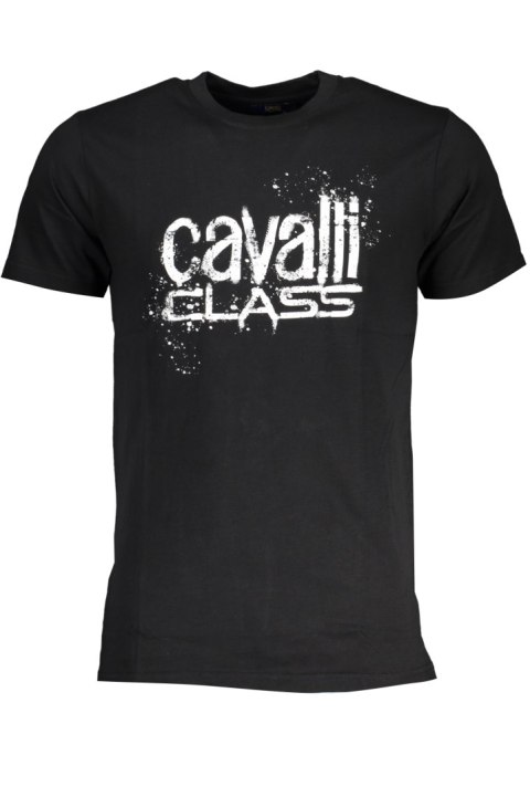 T-SHIRT MĘSKI Z KRÓTKIM RĘKAWEM KLASY CAVALLI CZARNA (Nero) T-SHIRT MĘSKI Z KRÓTKIM RĘKAWEM KLASY CAVALLI CZARNA (Nero)