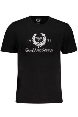 T-SHIRT MĘSKI Z KRÓTKIM RĘKAWEM GIAN MARCO VENTURI CZARNY (Nero)