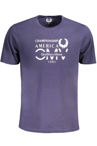 T-SHIRT MĘSKI Z KRÓTKIM RĘKAWEM GIAN MARCO VENTURI NIEBIESKI (Blu)