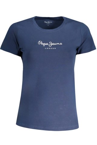 NIEBIESKI T-SHIRT DAMSKI Z KRÓTKIM RĘKAWEM PEPE JEANS (Blu)