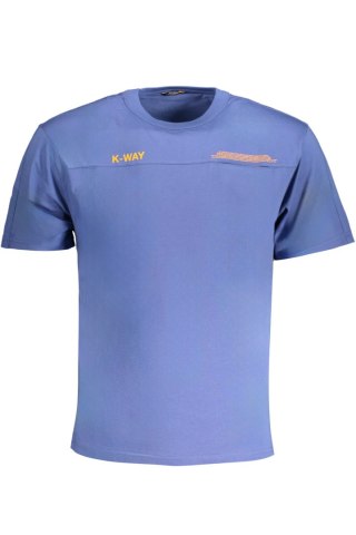 NIEBIESKI T-SHIRT MĘSKI K-WAY Z KRÓTKIM RĘKAWEM (Blu)