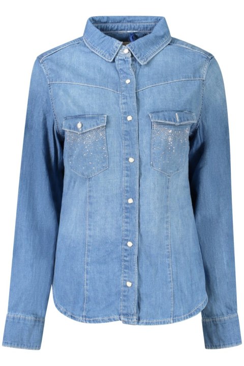 GUESS JEANS KOSZULA Z DŁUGIM RĘKAWEM DAMSKA NIEBIESKA (Blu) GUESS JEANS KOSZULA Z DŁUGIM RĘKAWEM DAMSKA NIEBIESKA (Blu)