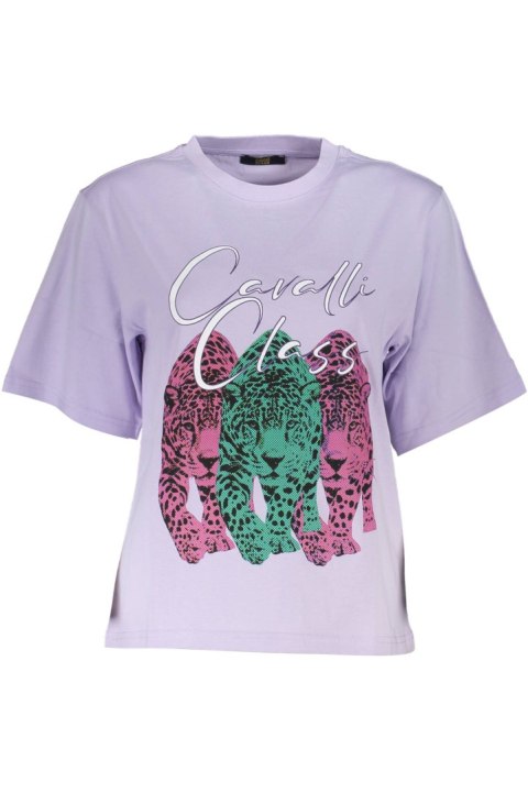 CAVALLI CLASS FIOLETOWY T-SHIRT DAMSKI Z KRÓTKIM RĘKAWEM (Viola) CAVALLI CLASS FIOLETOWY T-SHIRT DAMSKI Z KRÓTKIM RĘKAWEM (Viola)