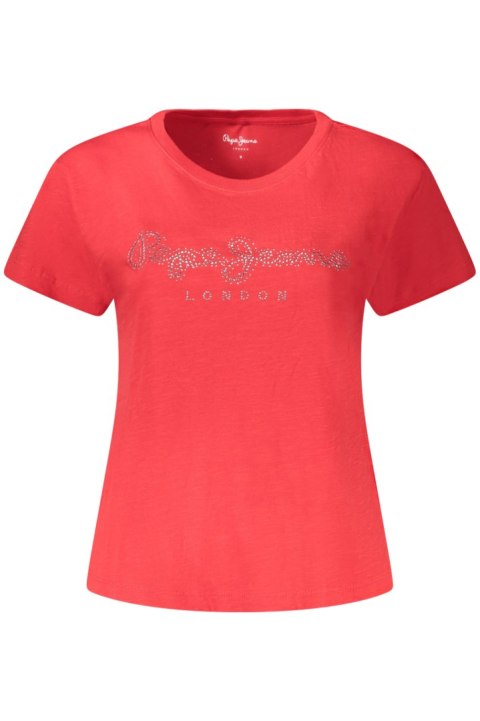 PEPE JEANS DAMSKA KOSZULKA Z KRÓTKIM RĘKAWEM CZERWONA (Rosso)