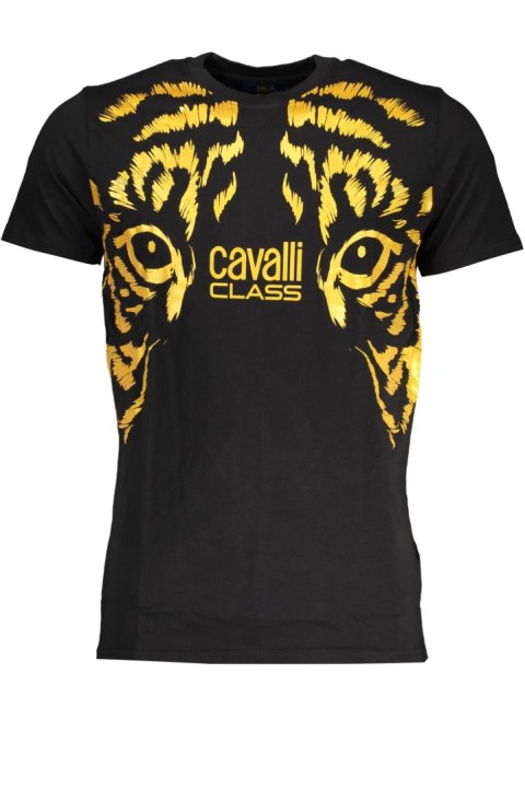 T-SHIRT MĘSKI Z KRÓTKIM RĘKAWEM KLASY CAVALLI CZARNA (Nero) T-SHIRT MĘSKI Z KRÓTKIM RĘKAWEM KLASY CAVALLI CZARNA (Nero)